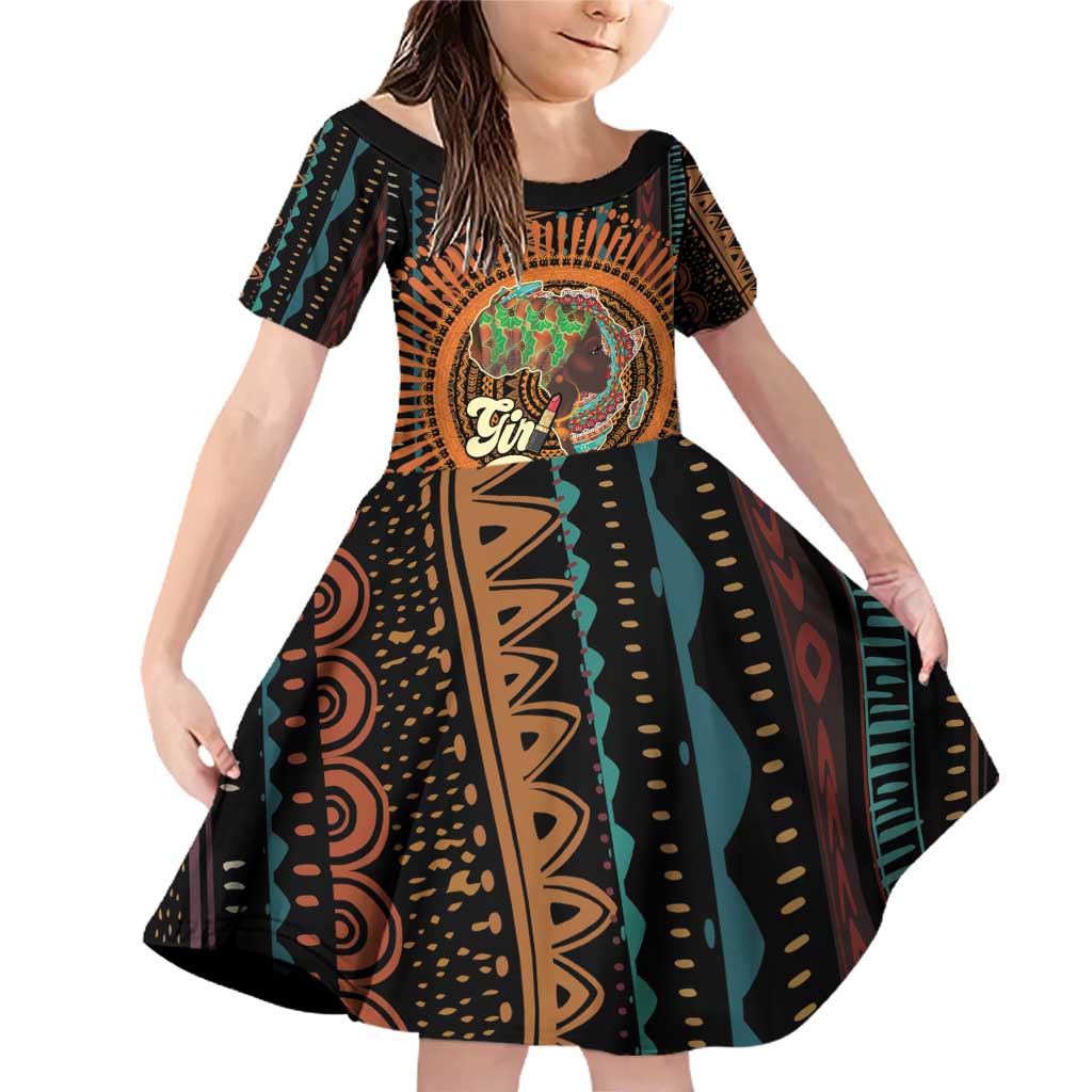Black Girl Power Family Matching Off Shoulder Short Dress and Hawaiian Shirt Happy International Women's Day