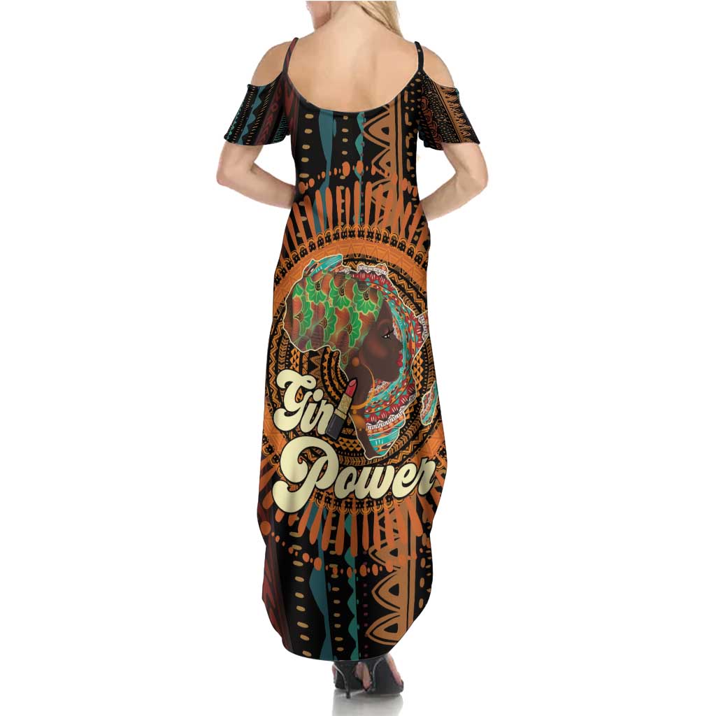 Black Girl Power Family Matching Summer Maxi Dress and Hawaiian Shirt Happy International Women's Day