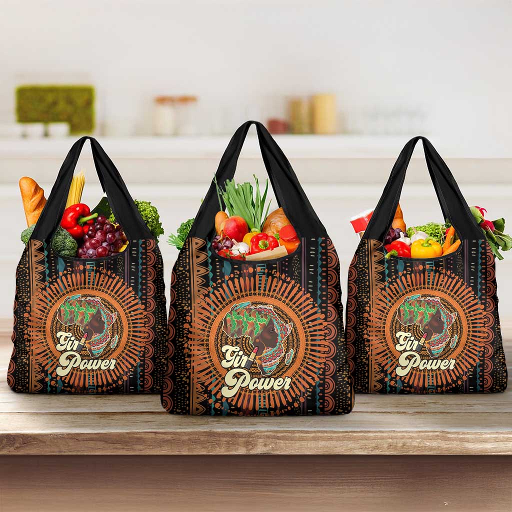 Black Girl Power Grocery Bag Happy International Women's Day