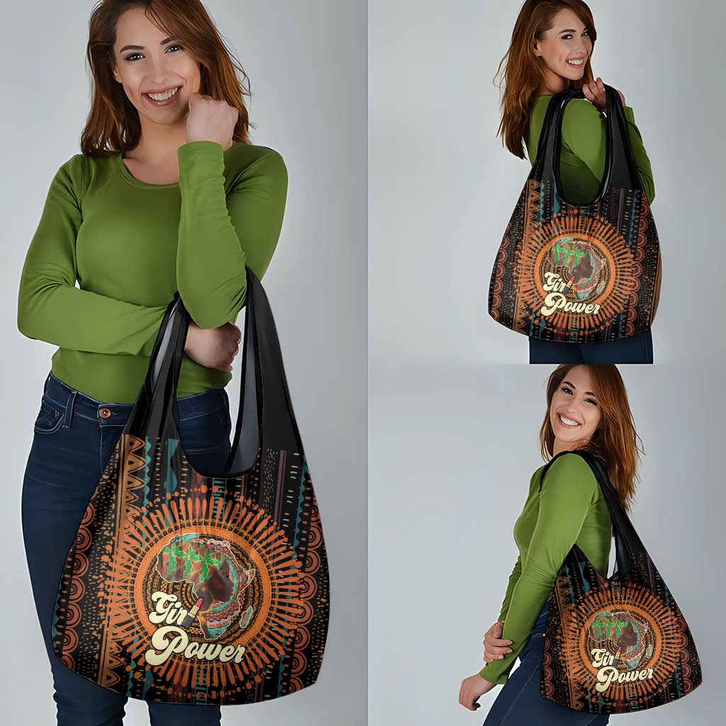 Black Girl Power Grocery Bag Happy International Women's Day