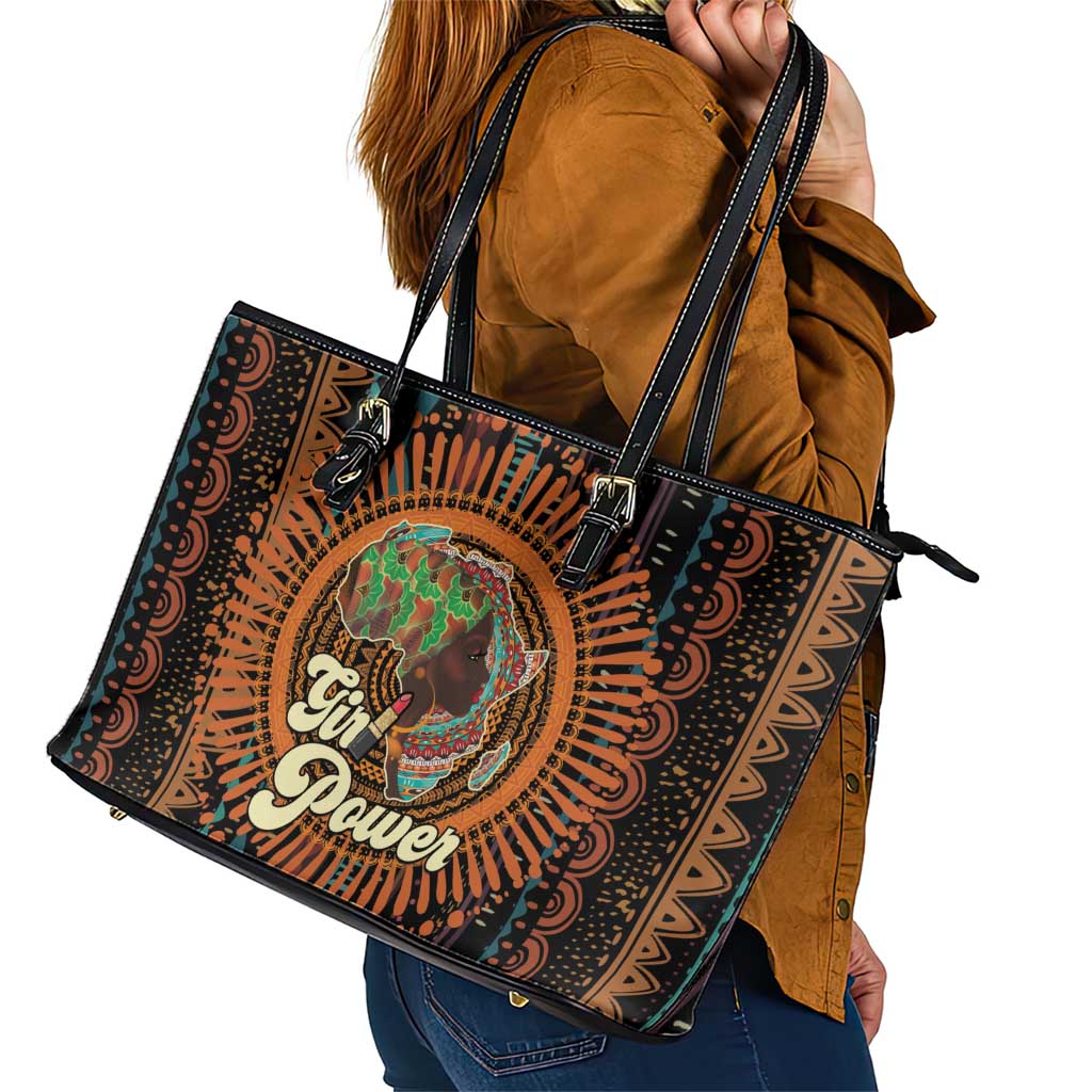 Black Girl Power Leather Tote Bag Happy International Women's Day
