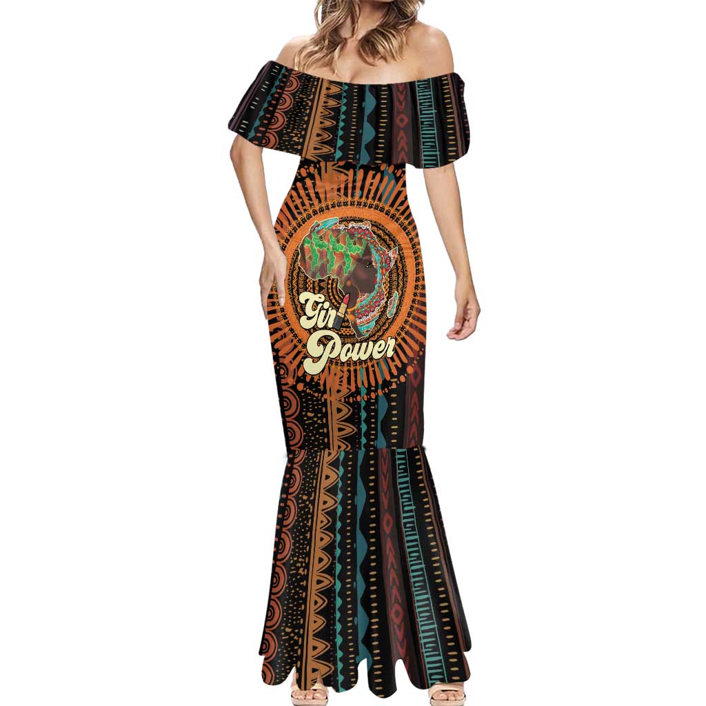 Black Girl Power Mermaid Dress Happy International Women's Day