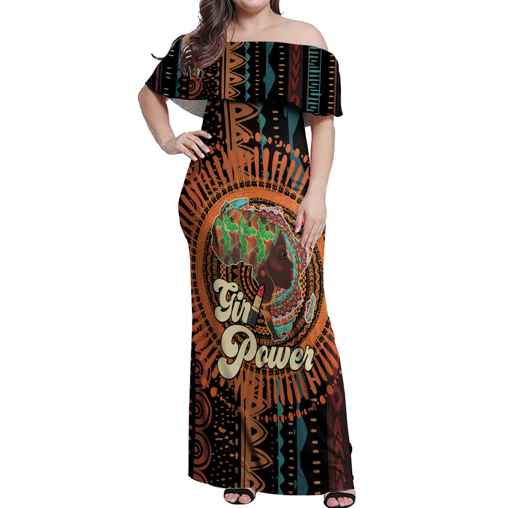Black Girl Power Off Shoulder Maxi Dress Happy International Women's Day