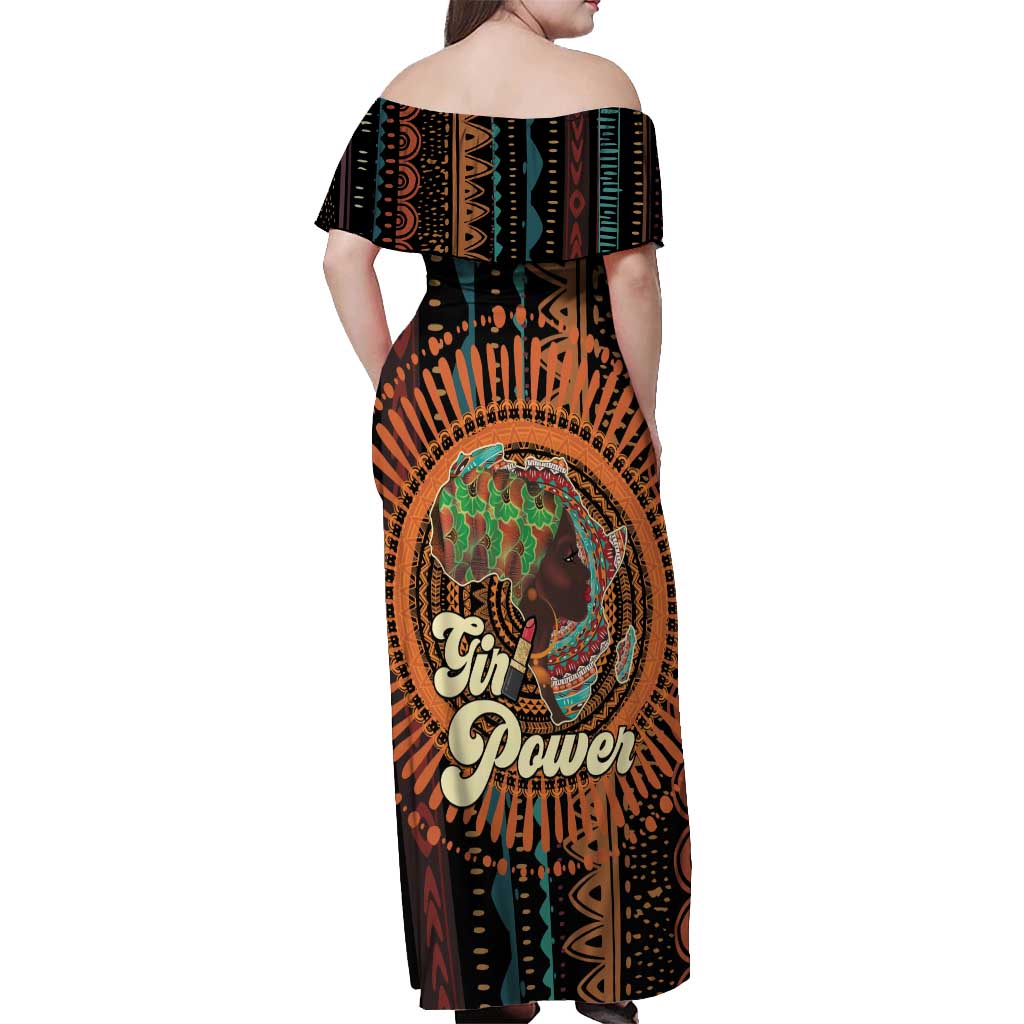 Black Girl Power Off Shoulder Maxi Dress Happy International Women's Day