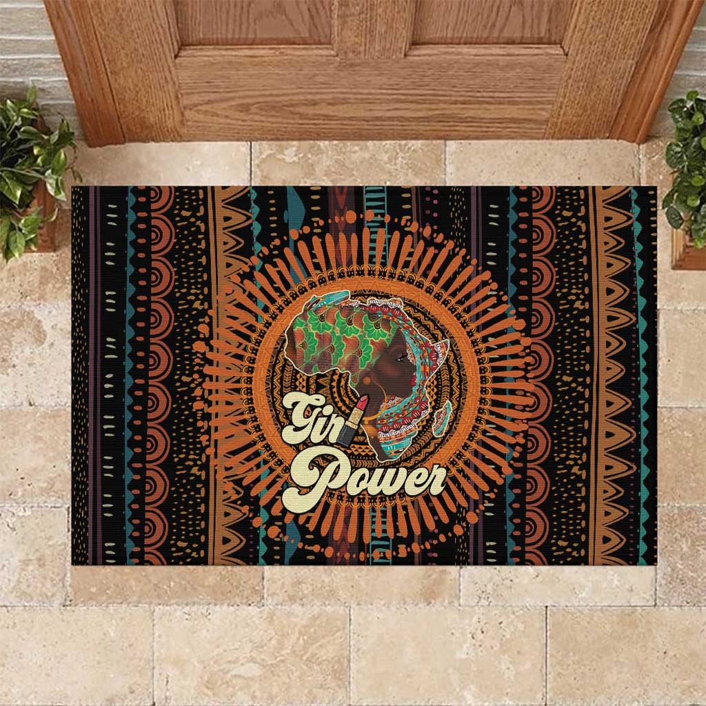 Black Girl Power Rubber Doormat Happy International Women's Day - Wonder Print Shop