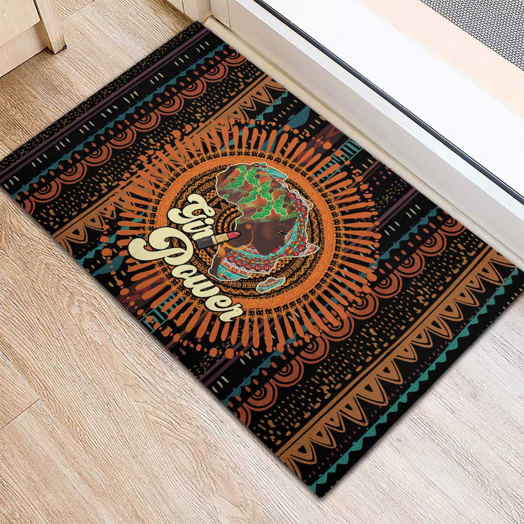 Black Girl Power Rubber Doormat Happy International Women's Day - Wonder Print Shop