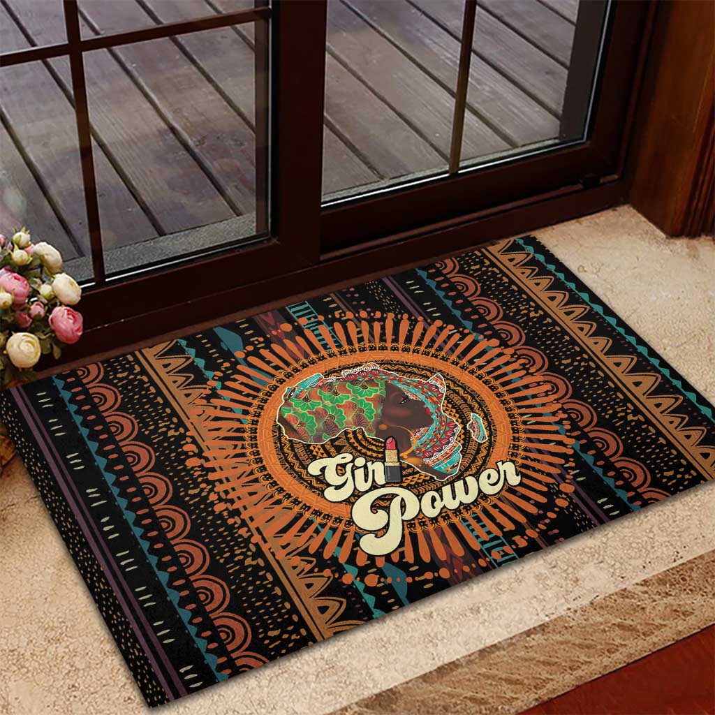 Black Girl Power Rubber Doormat Happy International Women's Day - Wonder Print Shop