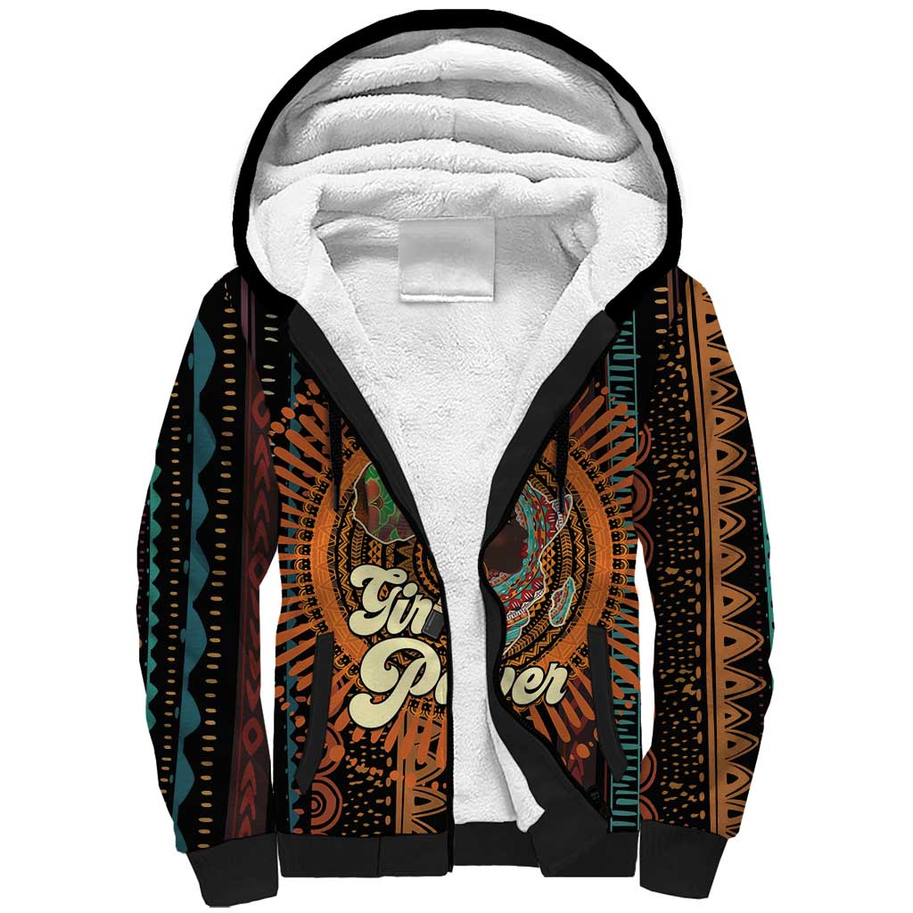 Black Girl Power Sherpa Hoodie Happy International Women's Day - Wonder Print Shop