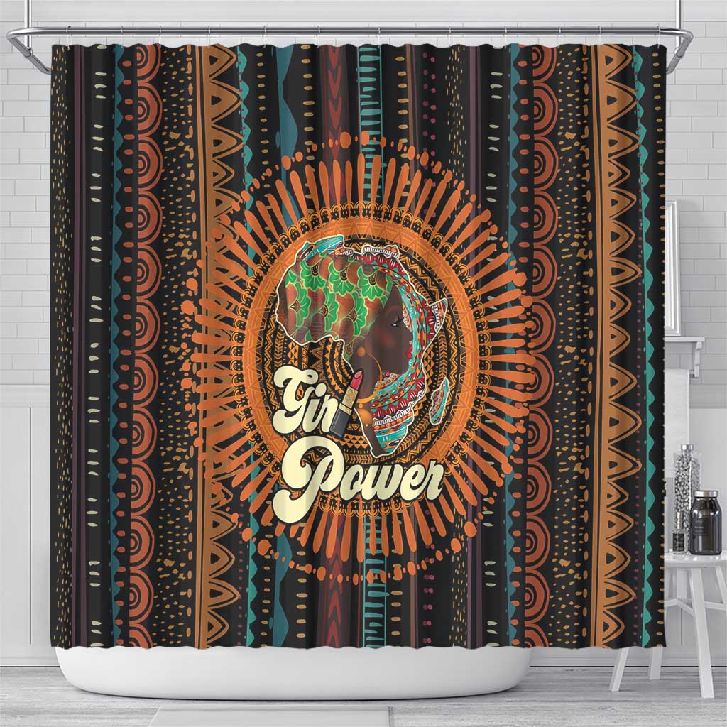 Black Girl Power Shower Curtain Happy International Women's Day - Wonder Print Shop