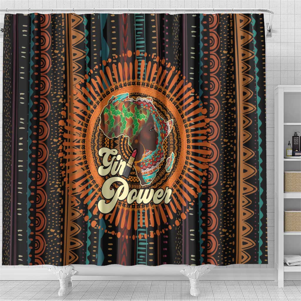 Black Girl Power Shower Curtain Happy International Women's Day - Wonder Print Shop