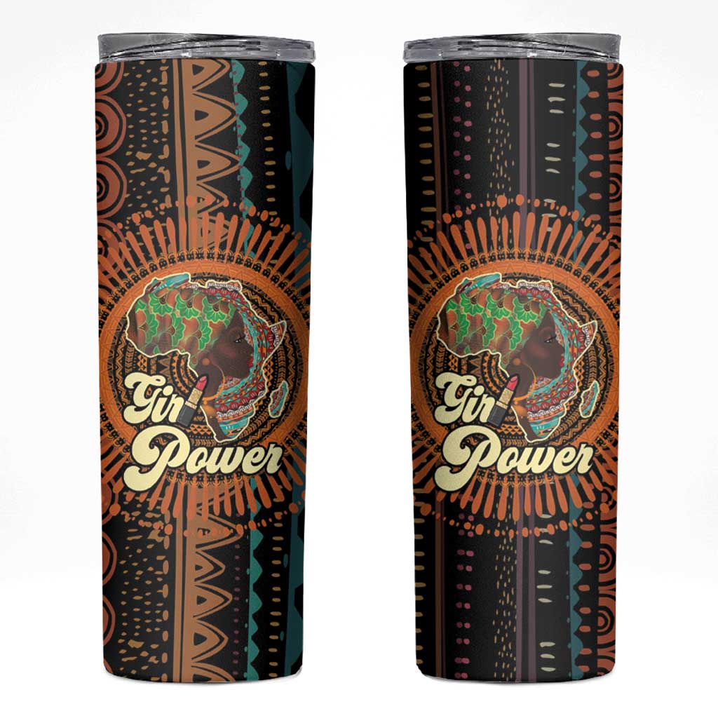 Black Girl Power Skinny Tumbler Happy International Women's Day - Wonder Print Shop