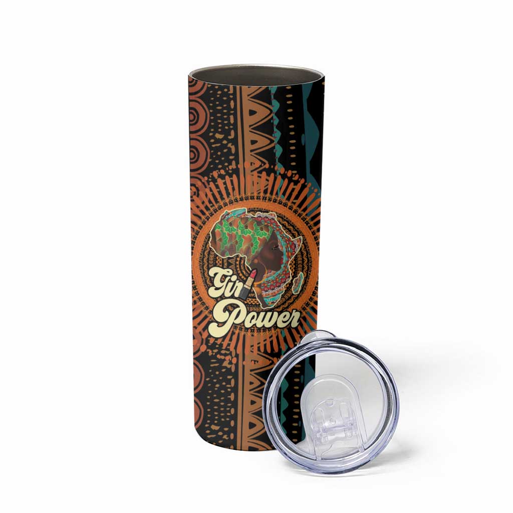 Black Girl Power Skinny Tumbler Happy International Women's Day - Wonder Print Shop