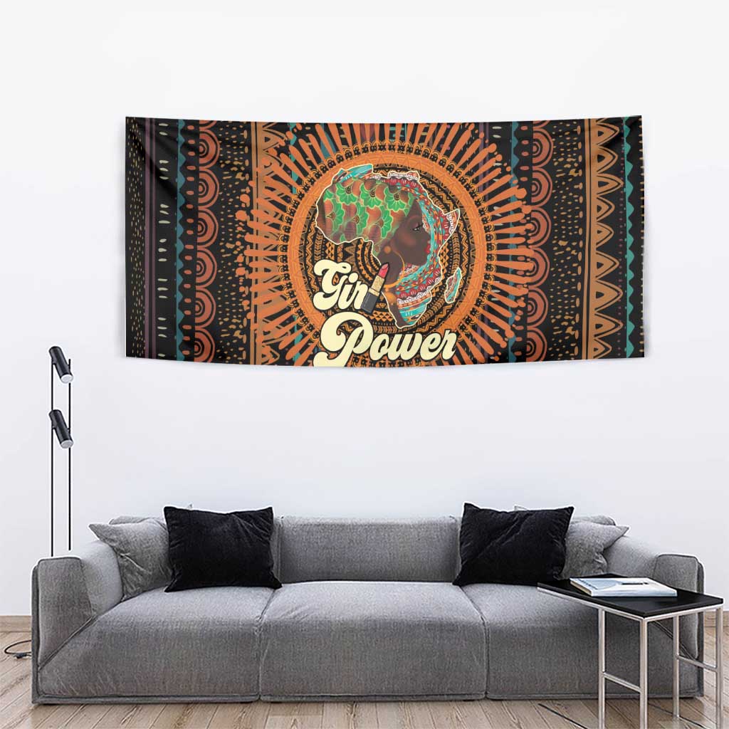 Black Girl Power Tapestry Happy International Women's Day - Wonder Print Shop