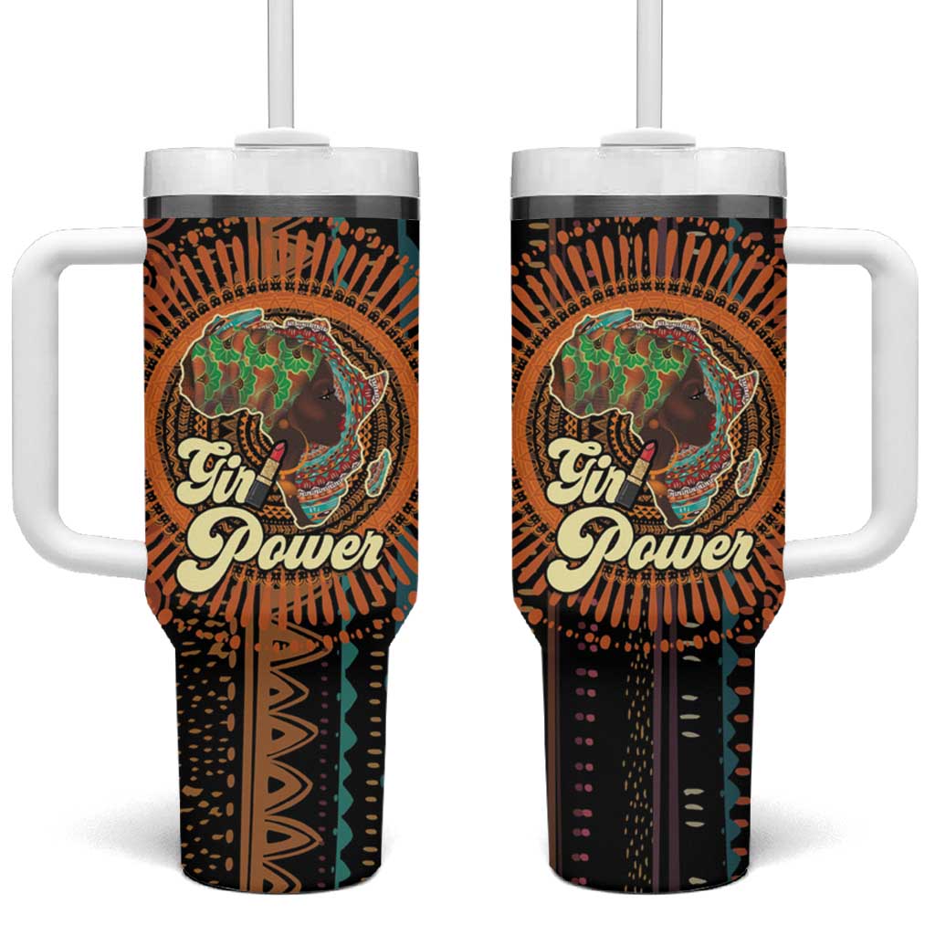 Black Girl Power Tumbler With Handle Happy International Women's Day - Wonder Print Shop