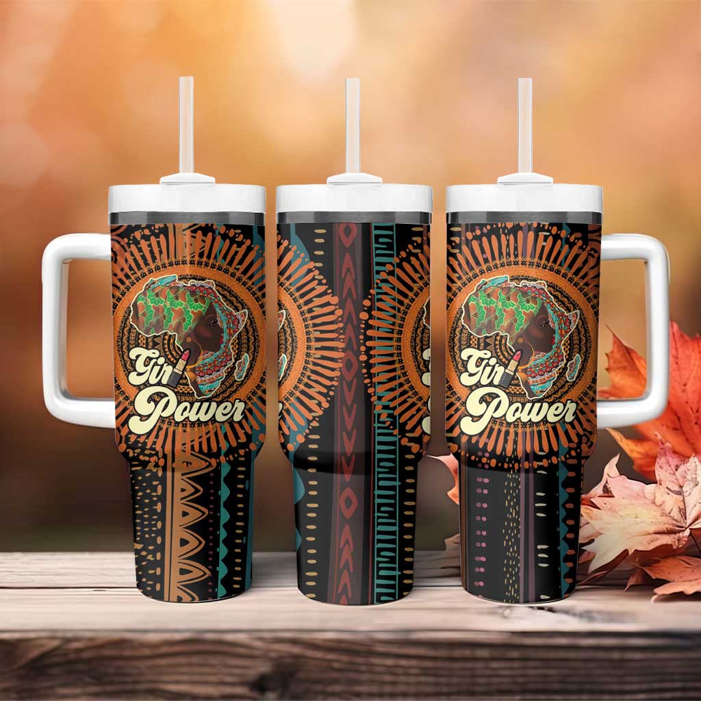 Black Girl Power Tumbler With Handle Happy International Women's Day - Wonder Print Shop