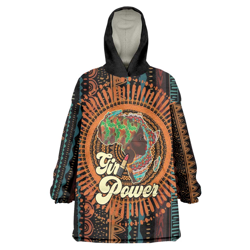 Black Girl Power Wearable Blanket Hoodie Happy International Women's Day - Wonder Print Shop