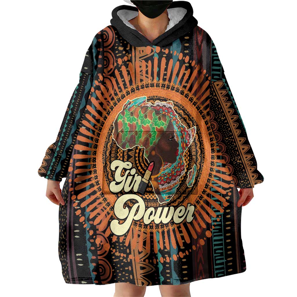 Black Girl Power Wearable Blanket Hoodie Happy International Women's Day - Wonder Print Shop