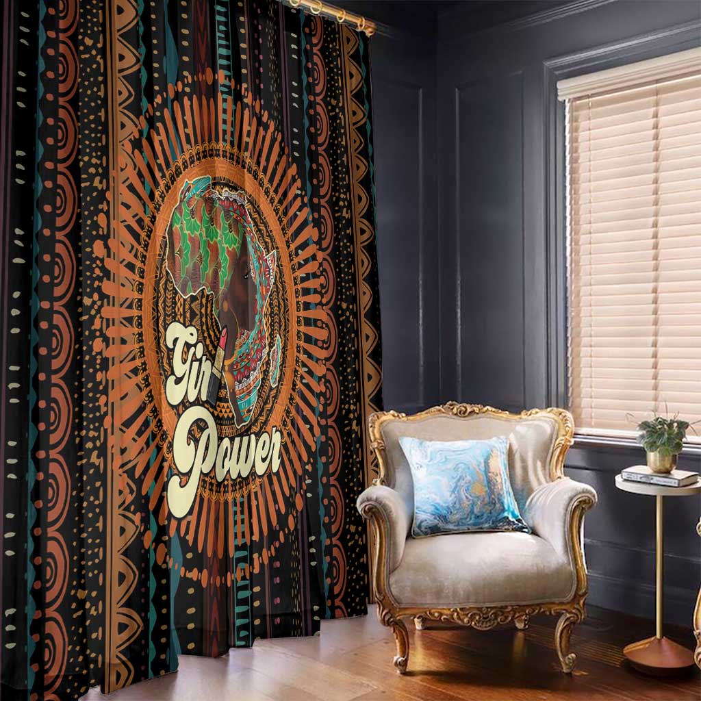 Black Girl Power Window Curtain Happy International Women's Day - Wonder Print Shop