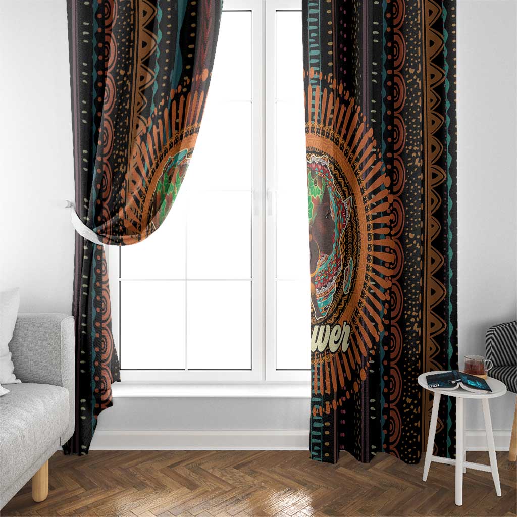 Black Girl Power Window Curtain Happy International Women's Day - Wonder Print Shop