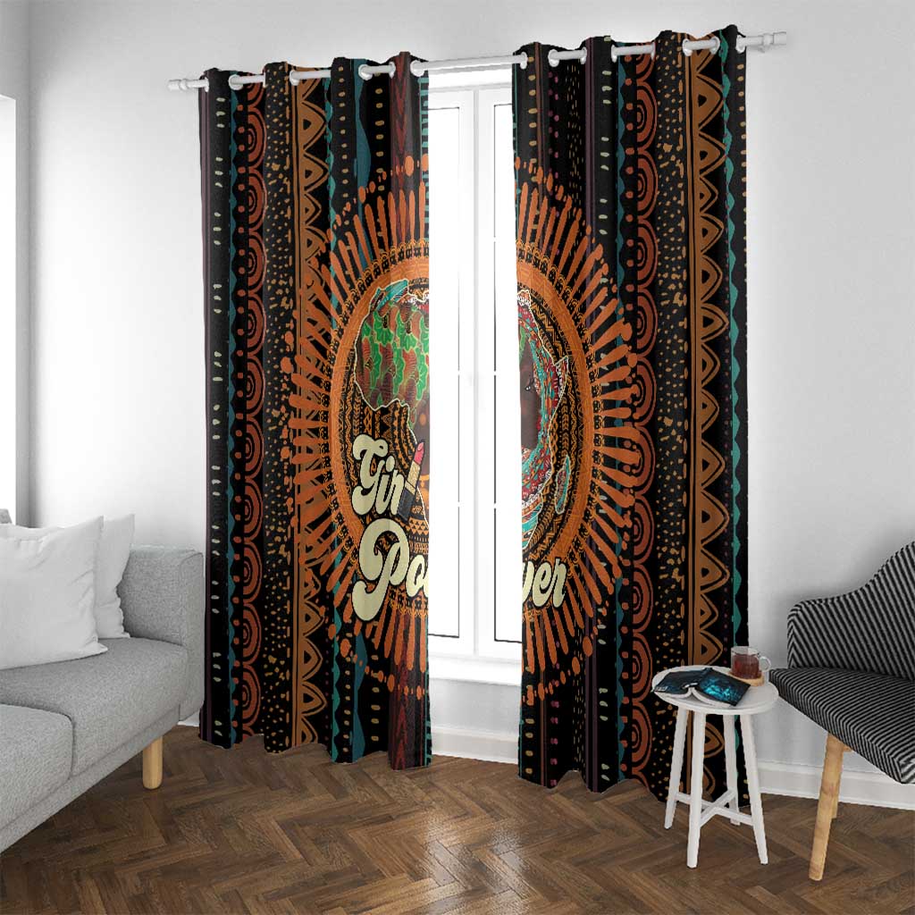 Black Girl Power Window Curtain Happy International Women's Day - Wonder Print Shop
