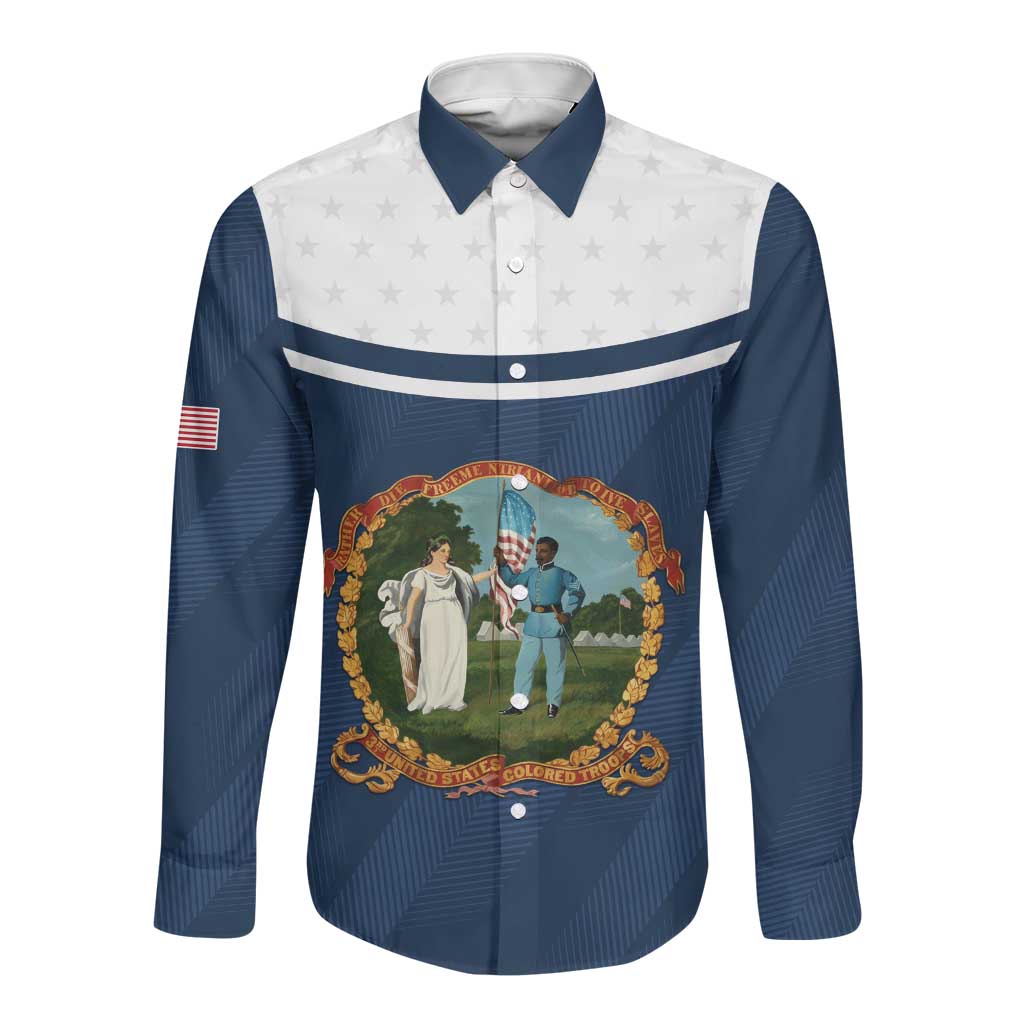 Personalized 3rd United States Colored Troops Long Sleeve Button Shirt E Pluribus Unum - Wonder Print Shop