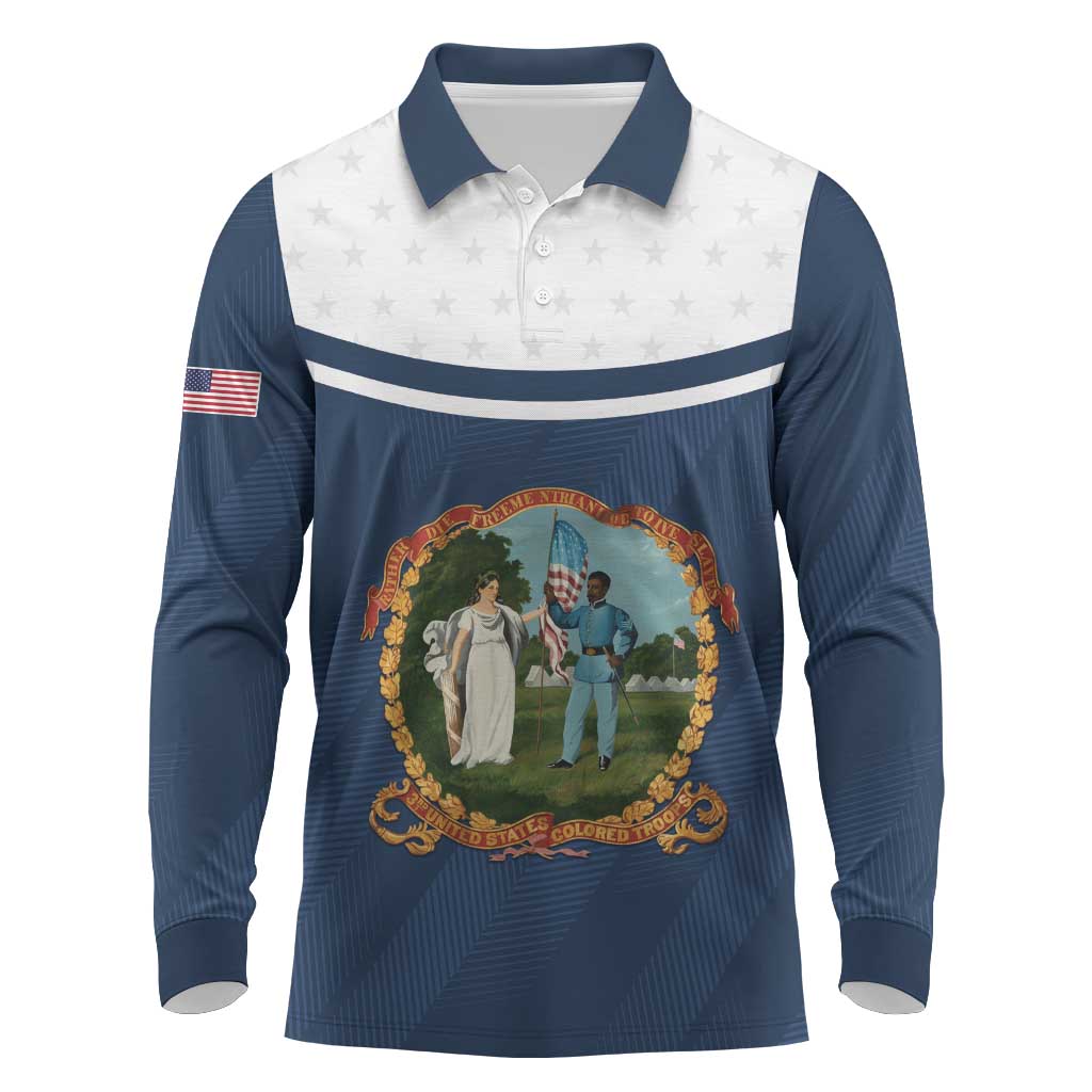 Personalized 3rd United States Colored Troops Long Sleeve Polo Shirt E Pluribus Unum - Wonder Print Shop