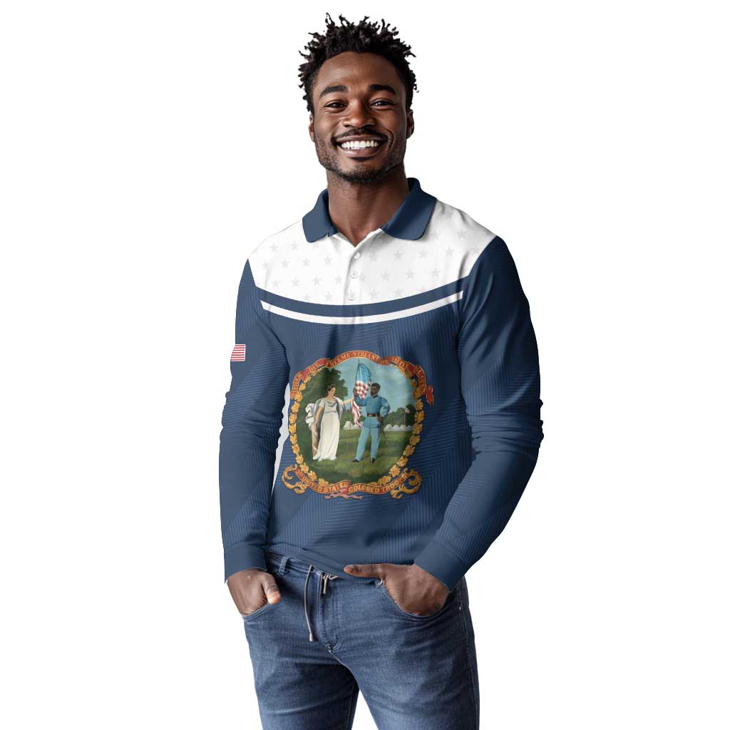 Personalized 3rd United States Colored Troops Long Sleeve Polo Shirt E Pluribus Unum - Wonder Print Shop