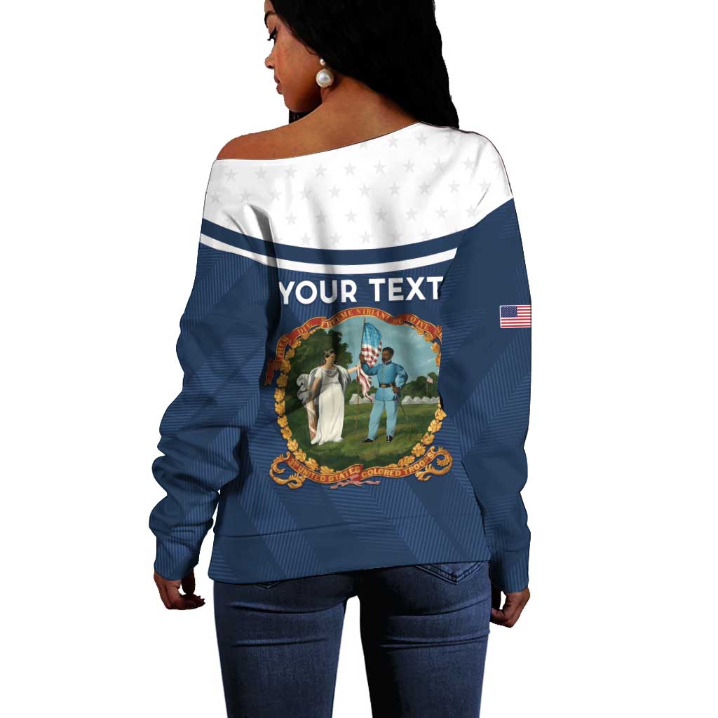 Personalized 3rd United States Colored Troops Off Shoulder Sweater E Pluribus Unum - Wonder Print Shop