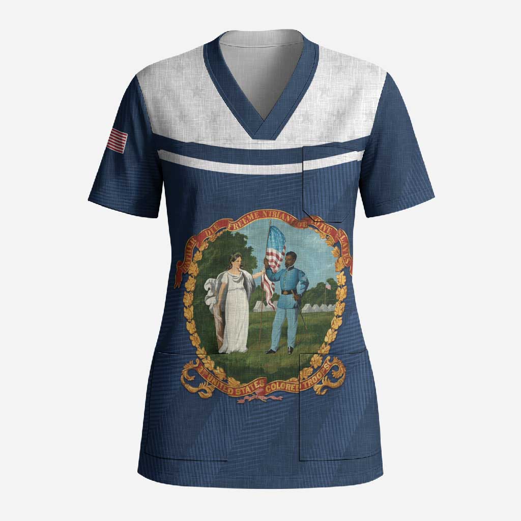 Personalized 3rd United States Colored Troops Scrub Top E Pluribus Unum - Wonder Print Shop