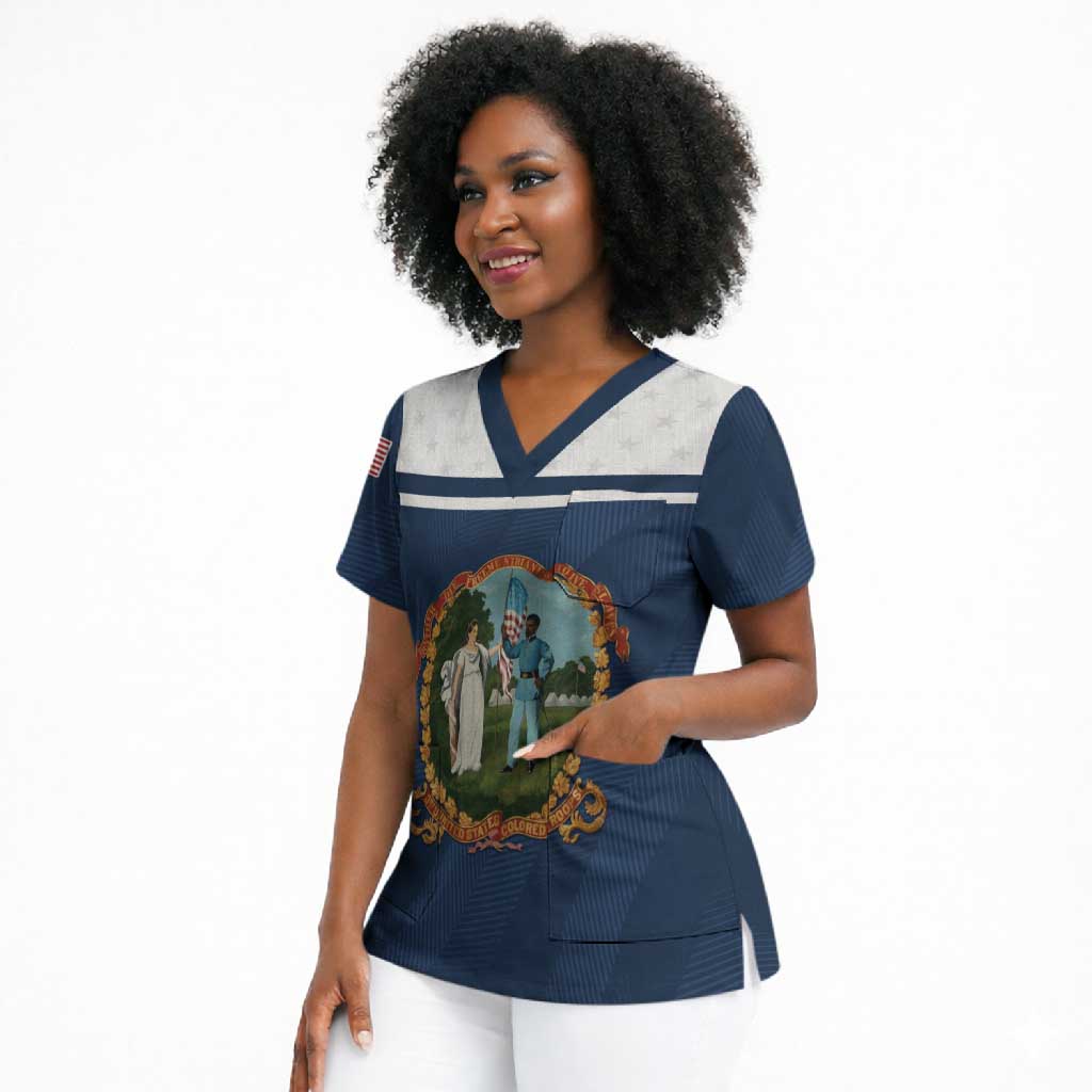 Personalized 3rd United States Colored Troops Scrub Top E Pluribus Unum - Wonder Print Shop