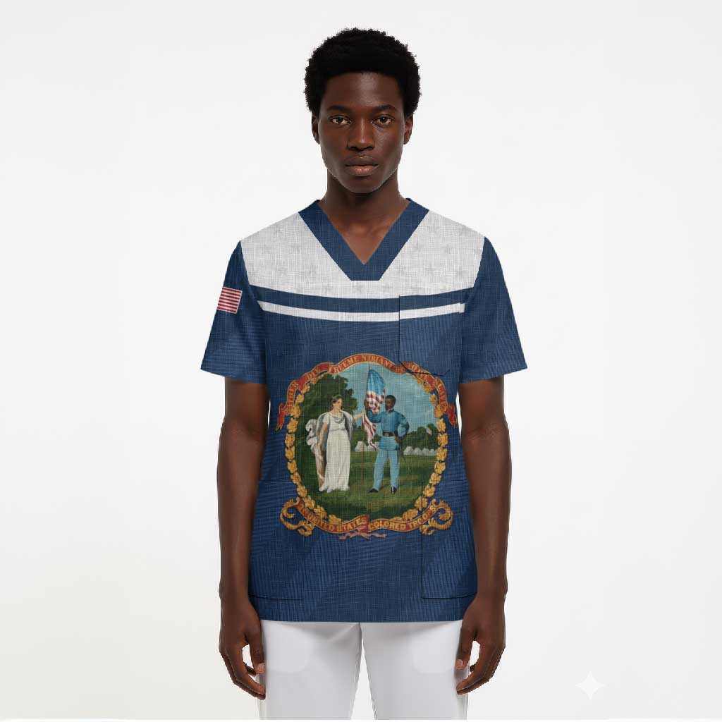 Personalized 3rd United States Colored Troops Scrub Top E Pluribus Unum - Wonder Print Shop
