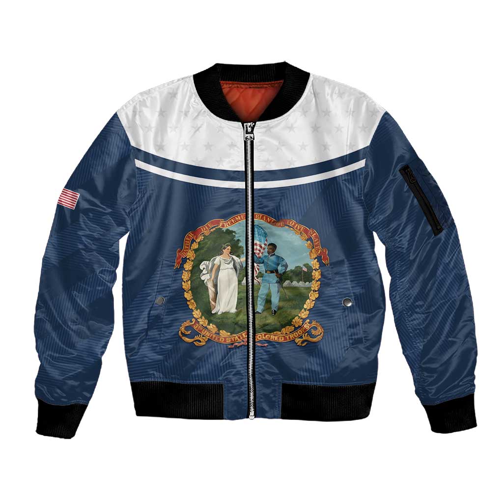 Personalized 3rd United States Colored Troops Sleeve Zip Bomber Jacket E Pluribus Unum - Wonder Print Shop