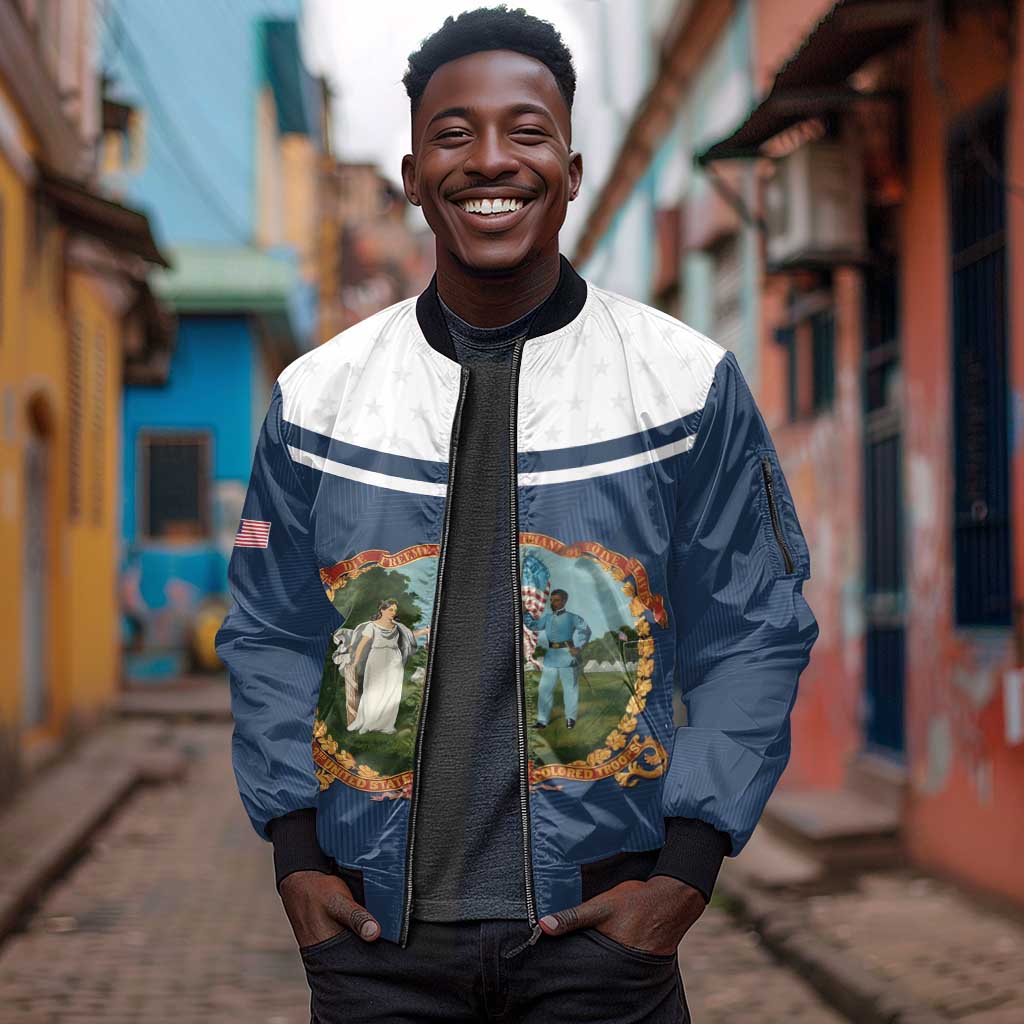 Personalized 3rd United States Colored Troops Sleeve Zip Bomber Jacket E Pluribus Unum - Wonder Print Shop