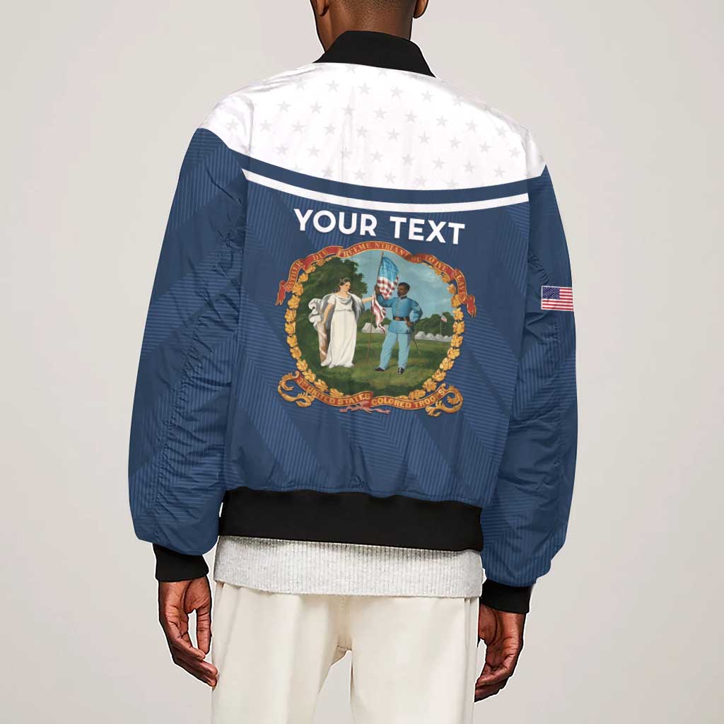 Personalized 3rd United States Colored Troops Sleeve Zip Bomber Jacket E Pluribus Unum - Wonder Print Shop