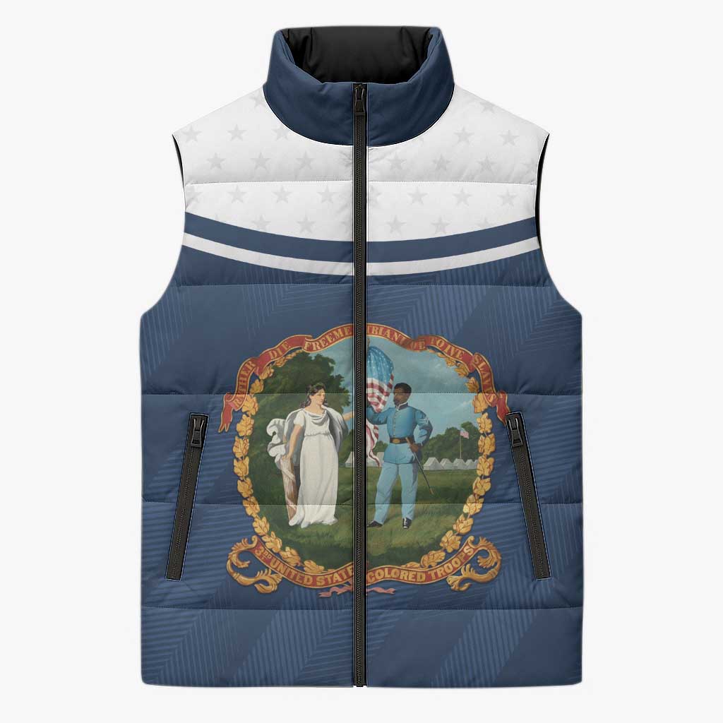 Personalized 3rd United States Colored Troops Sleeveless Puffer Jacket E Pluribus Unum - Wonder Print Shop