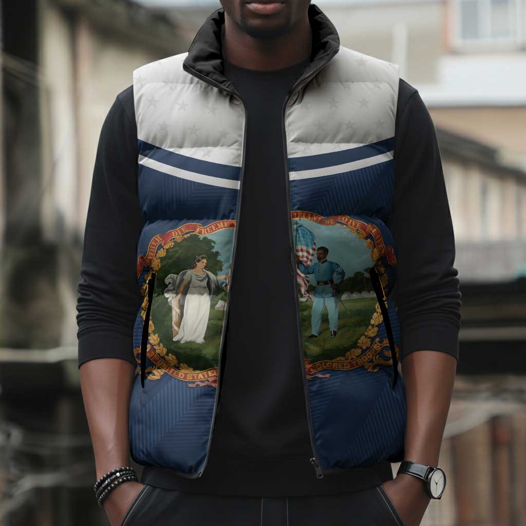 Personalized 3rd United States Colored Troops Sleeveless Puffer Jacket E Pluribus Unum - Wonder Print Shop