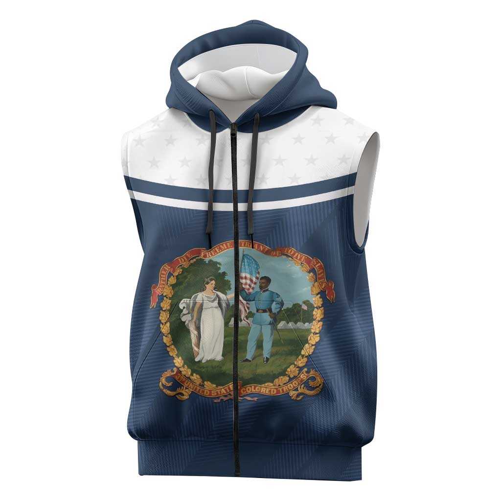 Personalized 3rd United States Colored Troops Sleeveless Zip Hoodie E Pluribus Unum - Wonder Print Shop
