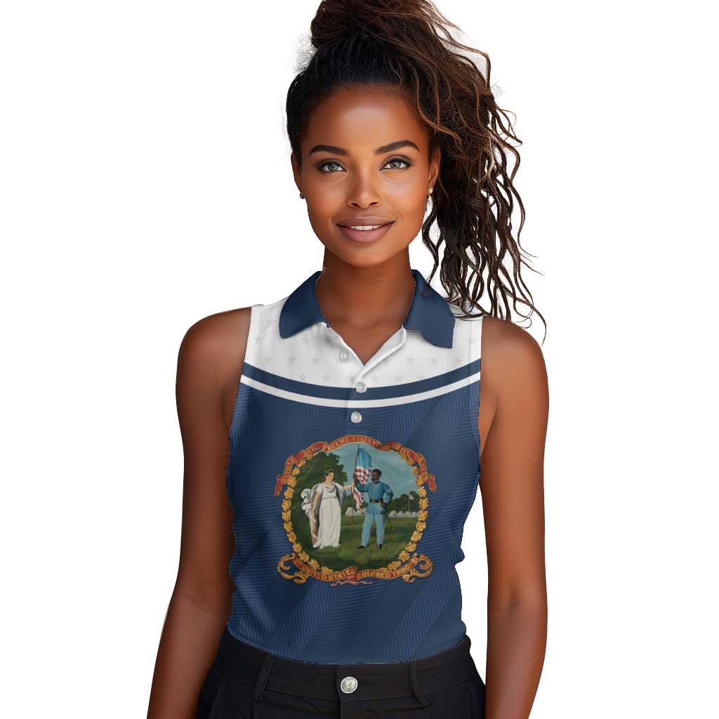 Personalized 3rd United States Colored Troops Women Sleeveless Polo Shirt E Pluribus Unum - Wonder Print Shop