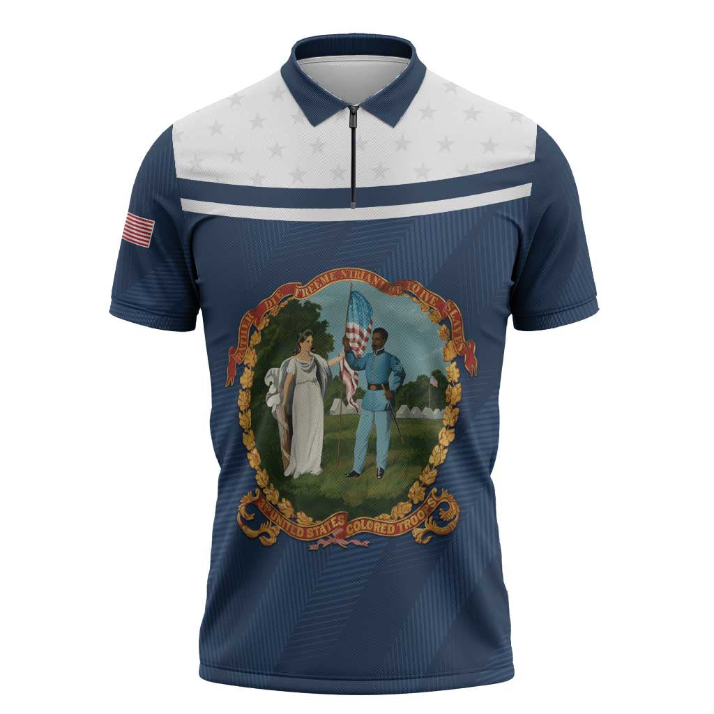 Personalized 3rd United States Colored Troops Zipper Polo Shirt E Pluribus Unum - Wonder Print Shop