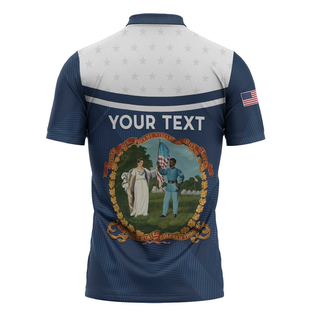 Personalized 3rd United States Colored Troops Zipper Polo Shirt E Pluribus Unum - Wonder Print Shop