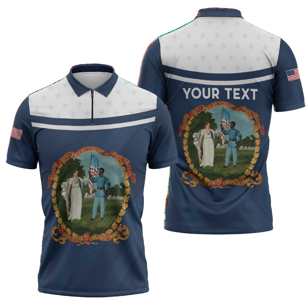 Personalized 3rd United States Colored Troops Zipper Polo Shirt E Pluribus Unum - Wonder Print Shop