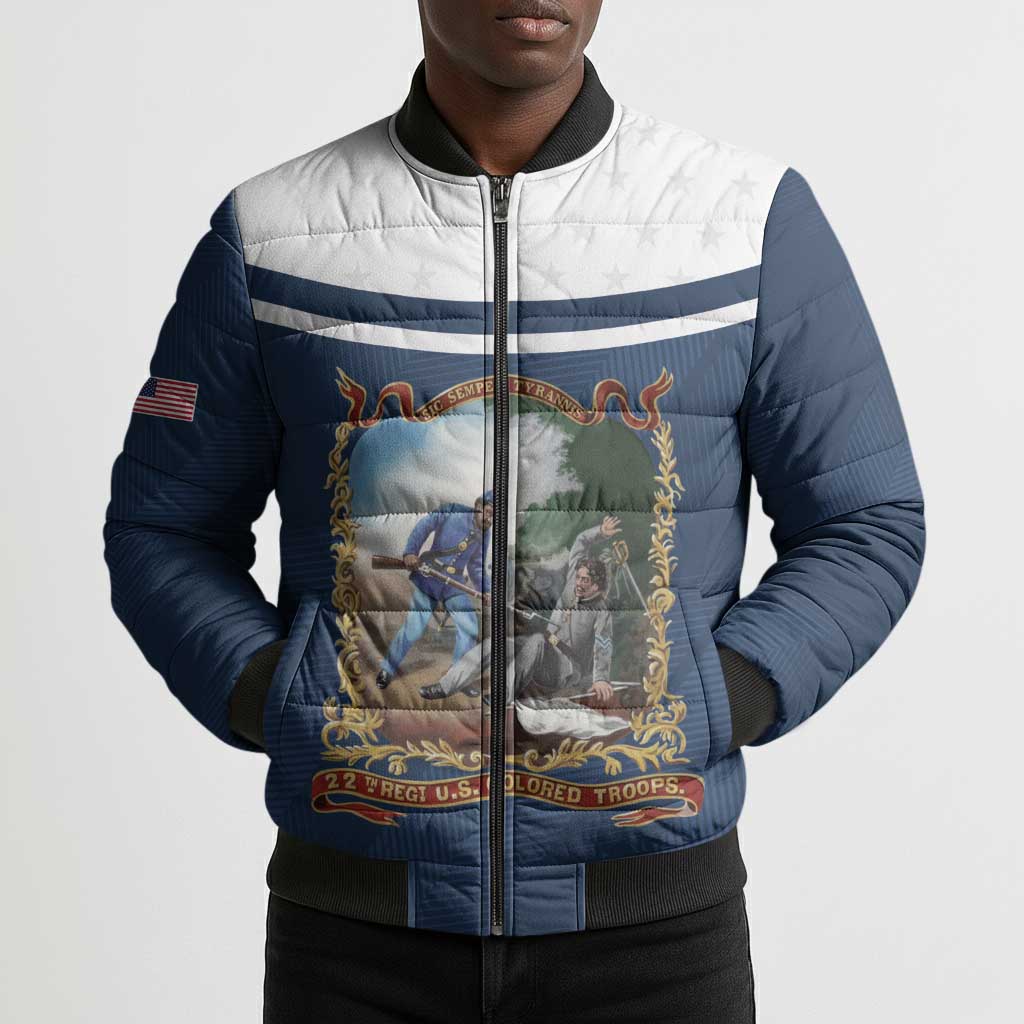 Personalized 22nd United States Colored Troops Bomber Puffer Jacket E Pluribus Unum - Wonder Print Shop