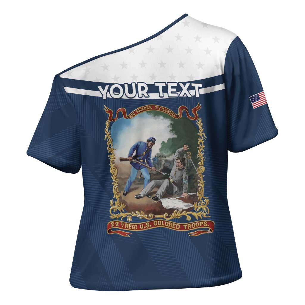 Personalized 22nd United States Colored Troops Cross Shoulder Shirt E Pluribus Unum - Wonder Print Shop