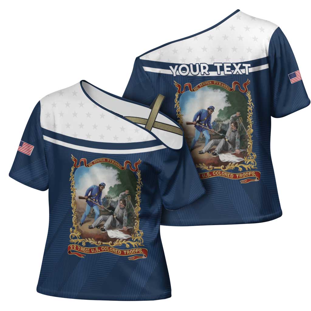 Personalized 22nd United States Colored Troops Cross Shoulder Shirt E Pluribus Unum - Wonder Print Shop