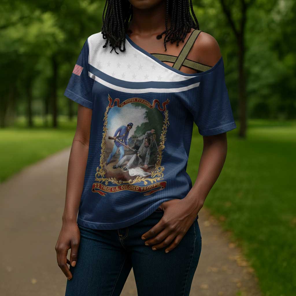 Personalized 22nd United States Colored Troops Cross Shoulder Shirt E Pluribus Unum - Wonder Print Shop