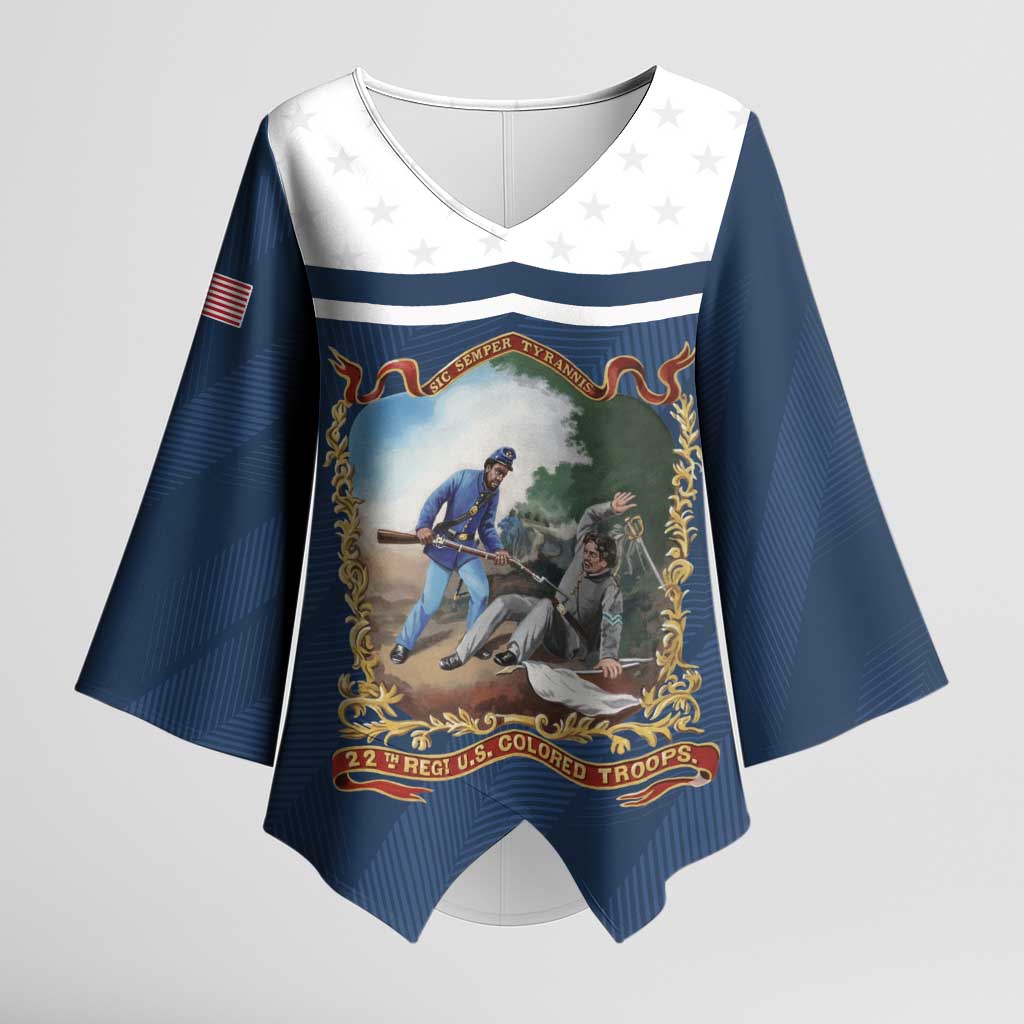 Personalized 22nd United States Colored Troops Kimono Sleeve Blouse E Pluribus Unum - Wonder Print Shop
