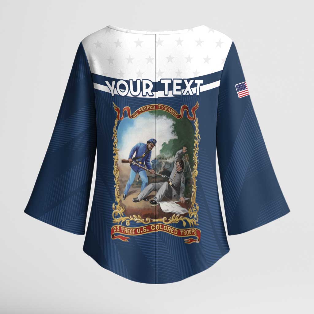 Personalized 22nd United States Colored Troops Kimono Sleeve Blouse E Pluribus Unum - Wonder Print Shop