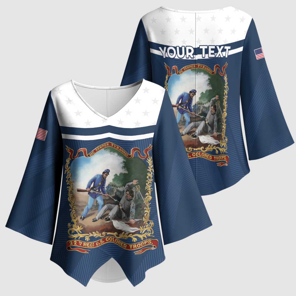 Personalized 22nd United States Colored Troops Kimono Sleeve Blouse E Pluribus Unum - Wonder Print Shop