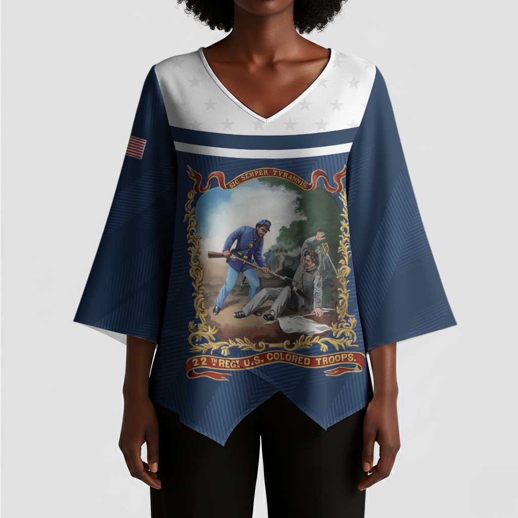 Personalized 22nd United States Colored Troops Kimono Sleeve Blouse E Pluribus Unum - Wonder Print Shop