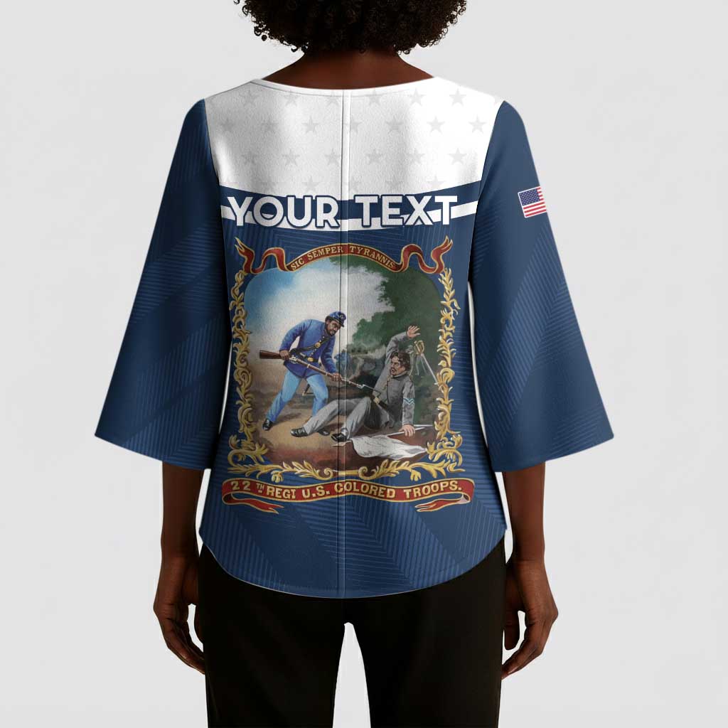 Personalized 22nd United States Colored Troops Kimono Sleeve Blouse E Pluribus Unum - Wonder Print Shop